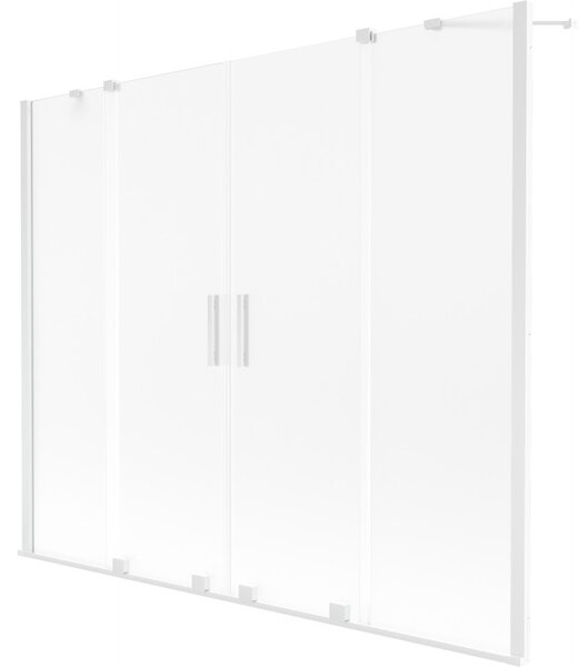 Mexen Velar Duo, paravan de baie glisant cu 2 aripi 180 x 150 cm, sticlă mată 8 mm, alb mat, 896-180-000-32-20