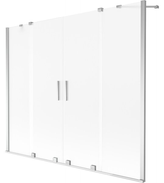 Mexen Velar Duo, paravan de baie glisant cu 2 aripi 180 x 150 cm, sticlă mată 8 mm, crom, 896-180-000-32-01