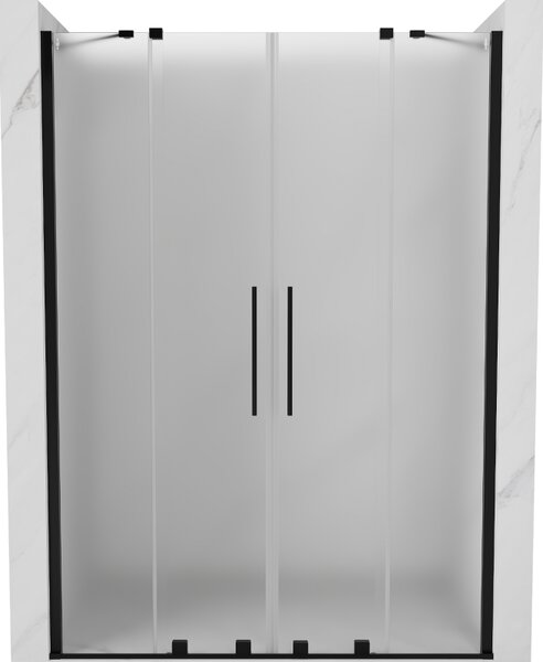 Mexen Velar Duo, usa de dus culisanta pentru deschidere 140 cm, sticla mat 8 mm, negru mat, 871-140-000-32-70