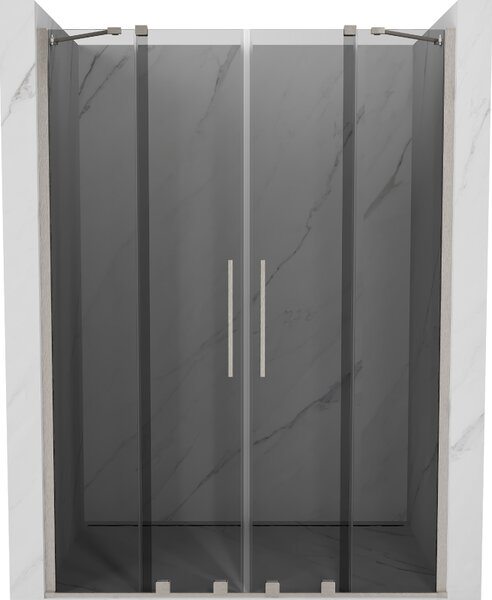Mexen Velar Duo, usa de dus culisanta pentru deschidere 140 cm, sticla gri 8 mm, otel periat, 871-140-000-42-97