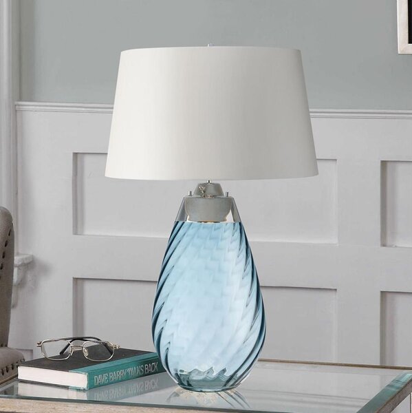 Lampă LED de masă Elstead LENA-TL-L-BLUE-OWSS LENA 1xE27/40W/230V 74 cm albastru/alb