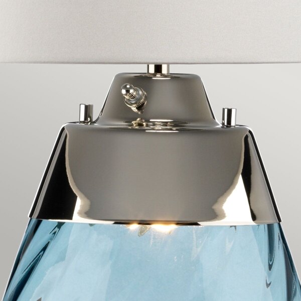 Lampă LED de masă Elstead LENA-TL-L-BLUE-OWSS LENA 1xE27/40W/230V 74 cm albastru/alb