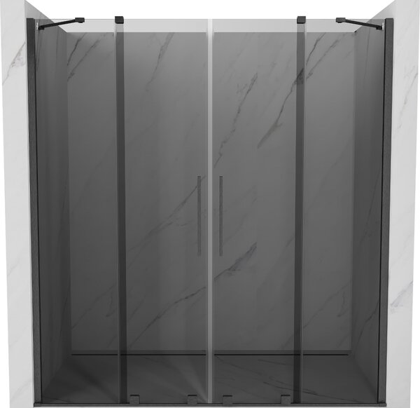 Mexen Velar Duo, usa de dus culisanta pentru deschidere 200 cm, sticla gri 8 mm, grafit lustruit, 871-200-000-42-66