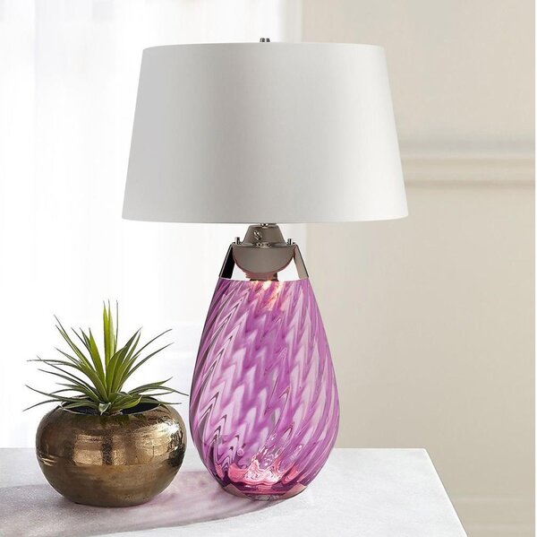 Lampă LED de masă Elstead LENA-TL-L-PLUM-OWSS LENA 1xE27/40W/230V 74 cm roz/alb