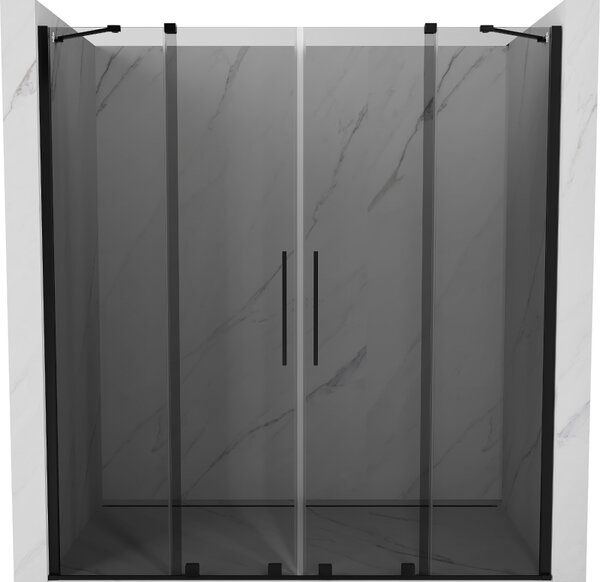 Mexen Velar Duo, usa de dus culisanta pentru deschidere 170 cm, sticla gri 8mm, negru mat, 871-170-000-42-70