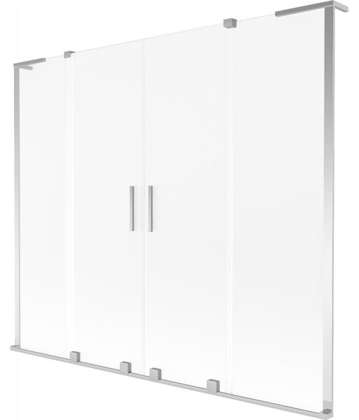 Mexen Velar L Duo, paravan de baie glisant cu 2 aripi 170 x 150 cm, sticlă mată de 8 mm, crom, 896-170-003-32-01