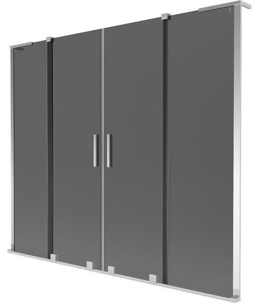 Mexen Velar L Duo, paravan de baie glisant cu 2 aripi 170 x 150 cm, sticlă gri 8 mm, crom, 896-170-003-42-01