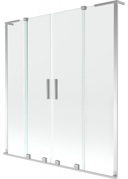 Mexen Velar L Duo, paravan de baie glisant cu 2 aripi 140 x 150 cm, sticlă transparentă de 8 mm, crom, 896-140-003-02-01