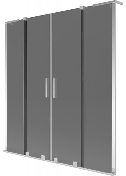 Mexen Velar L Duo, paravan de baie glisant cu 2 aripi 140 x 150 cm, sticlă gri 8 mm, crom, 896-140-003-42-01