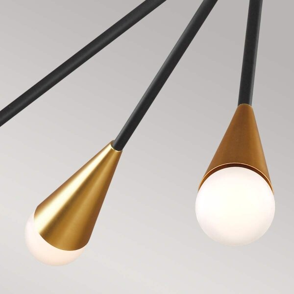 Lustră LED pe tijă Feiss FE-JAX10-MB JAX 10xG9/3W/230V negru/auriu