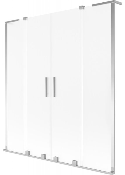 Mexen Velar L Duo, paravan de baie glisant cu 2 aripi 140 x 150 cm, sticlă mată 8 mm, crom, 896-140-003-32-01