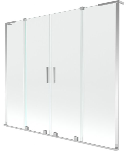 Mexen Velar L Duo, paravan de baie glisant cu 2 aripi 170 x 150 cm, sticlă transparentă de 8 mm, crom, 896-170-003-02-01