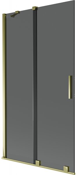Mexen Velar, paravan de baie glisant cu 2 aripi 100 x 150 cm, sticla gri 8 mm, auriu lucios, 896-100-000-41-50