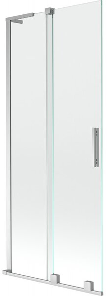 Mexen Velar L, paravan de baie glisant cu 2 aripi 80 x 150 cm, sticlă transparentă de 8 mm, profil cromat, 896-080-003-01-01