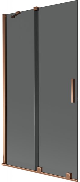 Mexen Velar, paravan de baie glisant cu 2 aripi 100 x 150 cm, sticlă gri 8 mm, aur roz, 896-100-000-41-60