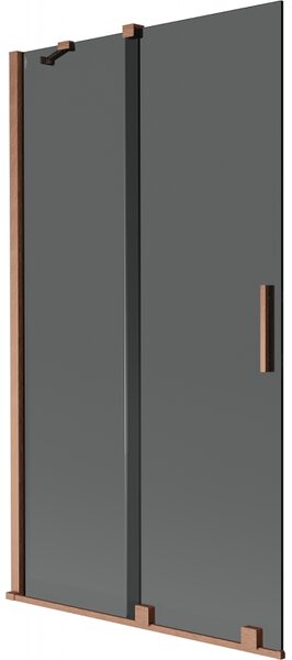 Mexen Velar, paravan de baie glisant cu 2 aripi 100 x 150 cm, sticlă gri 8 mm, cupru mat, 896-100-000-41-65