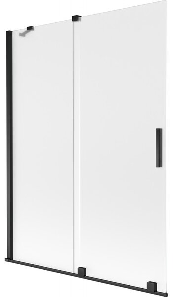 Mexen Velar, paravan de baie glisant cu 2 aripi 130 x 150 cm, sticlă mată 8 mm, negru mat, 896-130-000-31-70
