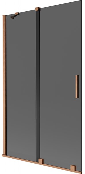 Mexen Velar, paravan de baie glisant cu 2 aripi 110 x 150 cm, sticlă gri 8 mm, cupru mat, 896-110-000-41-65