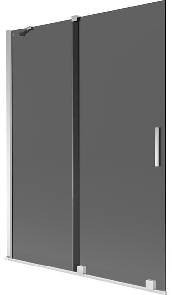 Mexen Velar, paravan de baie glisant cu 2 aripi 130 x 150 cm, sticlă gri 8 mm, crom, 896-130-000-41-01
