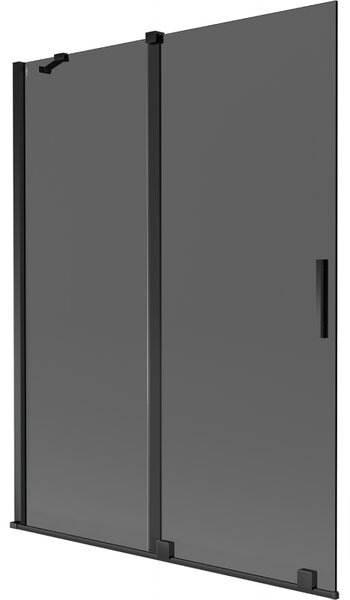 Mexen Velar, paravan de baie glisant cu 2 aripi 130 x 150 cm, sticlă gri 8 mm, negru mat, 896-130-000-41-70