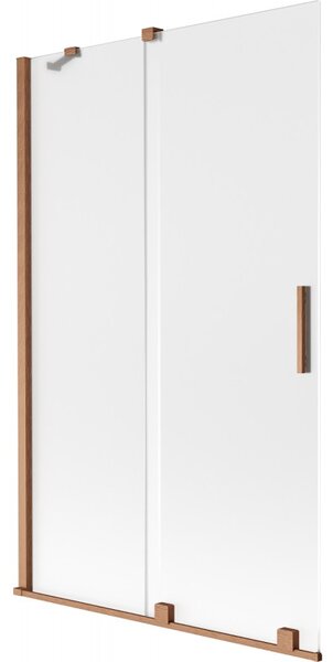 Mexen Velar, paravan de baie glisant cu 2 aripi 110 x 150 cm, sticlă mată 8 mm, cupru mat, 896-110-000-31-65