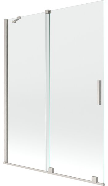 Mexen Velar, paravan de baie glisant cu 2 aripi 130 x 150 cm, sticlă transparentă de 8 mm, oțel periat, 896-130-000-01-97