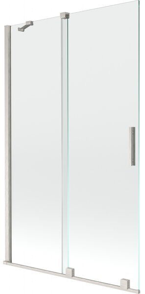 Mexen Velar, paravan de baie glisant cu 2 aripi 110 x 150 cm, sticlă transparentă de 8 mm, oțel periat, 896-110-000-01-97