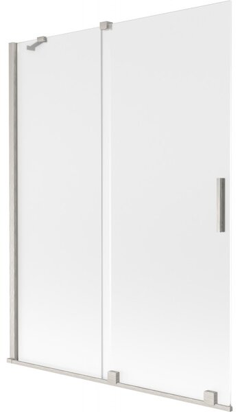 Mexen Velar, paravan de baie glisant cu 2 aripi 130 x 150 cm, sticlă mată 8 mm, oțel periat, 896-130-000-31-97