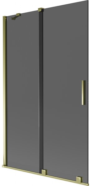 Mexen Velar, paravan de baie glisant cu 2 aripi 110 x 150 cm, sticla gri 8 mm, auriu lucios, 896-110-000-41-50
