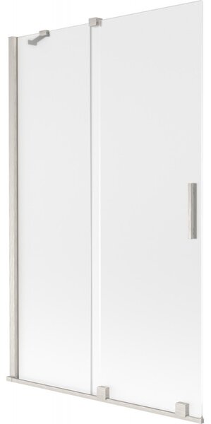Mexen Velar, paravan de baie glisant cu 2 aripi 110 x 150 cm, sticlă mată 8 mm, oțel periat, 896-110-000-31-97