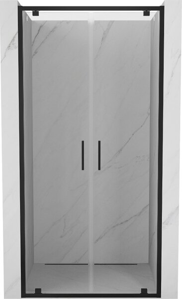 Mexen Exo, usa batanta cu doua canaturi 100x200 cm, sticla transparenta 6 mm, profil negru, 8182-100-000-70-00