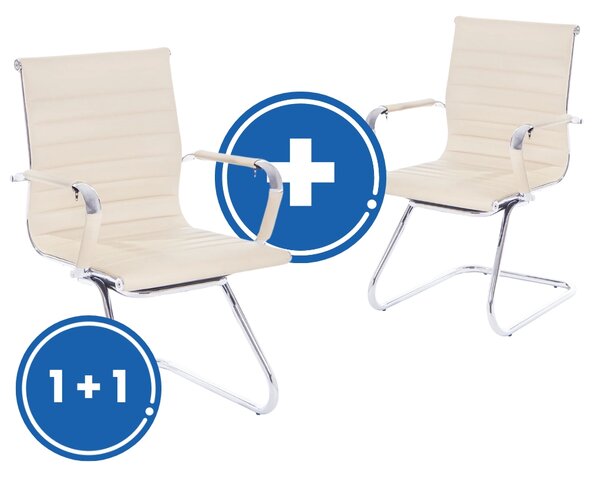Scaun de conferinta Prymus K 1 + 1 GRATUIT, crem