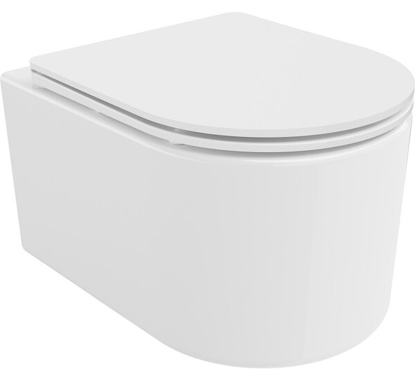 Mexen Sofia, vas WC suspendat 490x360x355 mm, Rimless Tornado + scaun WC duroplast, alb lucios, 30540300T