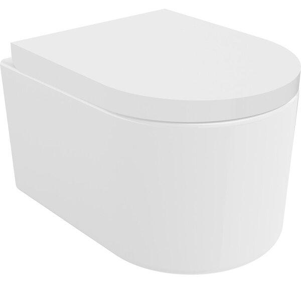 Mexen Sofia, vas WC suspendat 490x360x355 mm, Rimless Tornado + scaun WC duroplast, alb lucios, 30540200T