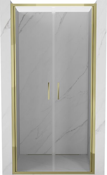 Mexen Exo, ușă de duș cu balamale duble 70 cm, sticlă transparentă, aurie, 814-070-000-50-00
