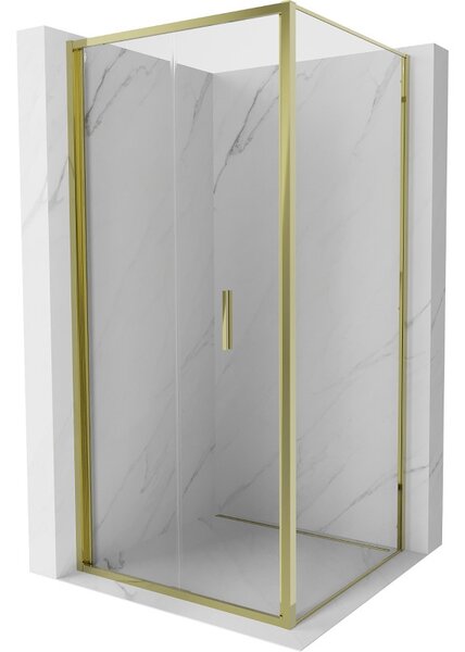 Mexen Exo, cabină de duș pliabilă 75 x 75 cm, sticlă transparentă, aurie, 816-075-075-50-00