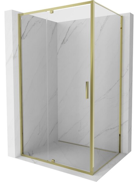 Cabină de duș cu balamale Mexen Exo 100 x 80 cm, sticlă transparentă, aurie, 819-100-080-50-00