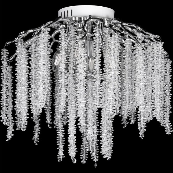 Lustră aplicată 6xE14/60W/230V + 3xLED/3W d. 54 cm crom lucios