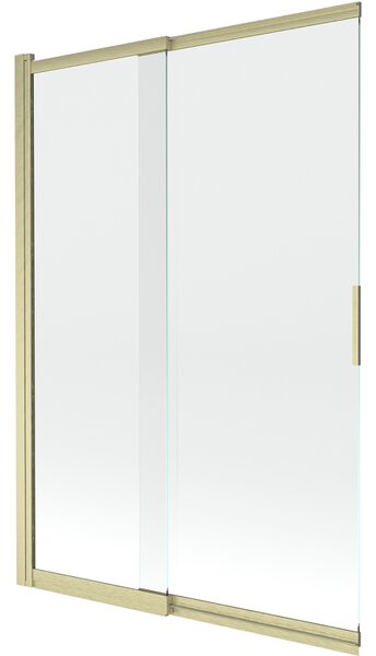Mexen Fox, paravan de baie glisant cu 2 aripi 120 × 150 cm, sticlă transparentă de 5 mm, profil auriu mat, 891-120-002-55-00