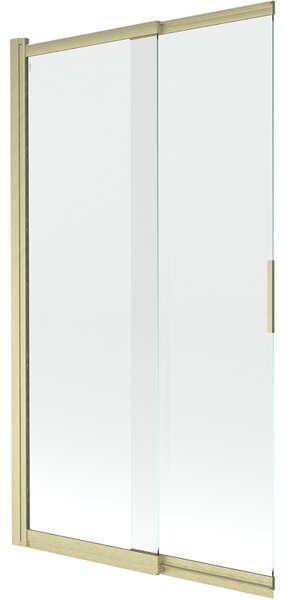 Mexen Fox, paravan de baie glisant cu 2 aripi 100 × 150 cm, sticlă transparentă de 5 mm, profil auriu mat, 891-100-002-55-00
