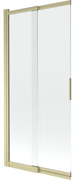 Mexen Fox, paravan de baie glisant cu 2 aripi 85 × 150 cm, sticlă transparentă de 5 mm, profil auriu mat, 891-085-002-55-00