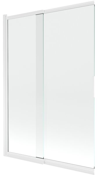 Mexen Fox, paravan de baie glisant cu 2 aripi 120 × 150 cm, sticlă transparentă de 5 mm, profil alb, 891-120-002-20-00