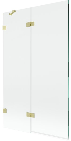 Mexen Lunar, paravan de cadă cu 2 aripi, stânga, 110 x 150 cm, sticlă transparentă, auriu mat, 897-110-100-55-00-L