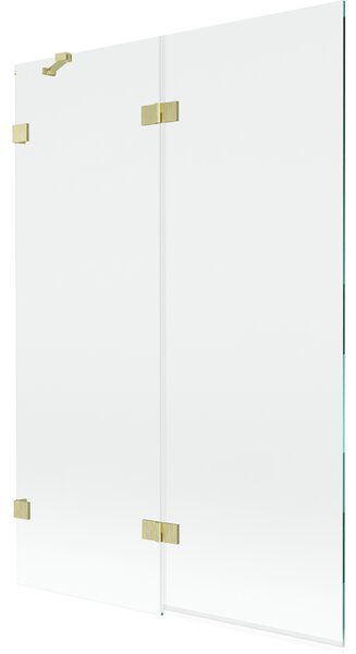 Mexen Lunar, paravan de cadă cu 2 aripi, stânga, 120 x 150 cm, sticlă transparentă, auriu mat, 897-120-100-55-00-L