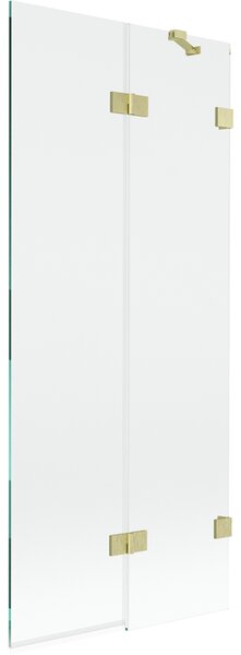 Mexen Lunar, paravan de baie cu 2 aripi dreapta 80 x 150 cm, sticlă transparentă, auriu mat, 897-080-100-55-00-P