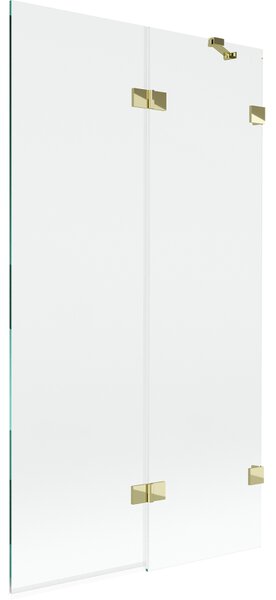 Mexen Lunar, paravan de baie cu 2 aripi dreapta 100 x 150 cm, sticlă transparentă, auriu strălucitor, 897-100-100-50-00-P