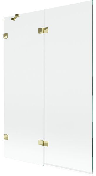 Mexen Lunar, paravan de cadă cu 2 aripi, stânga, 120 x 150 cm, sticlă transparentă, auriu strălucitor, 897-120-100-50-00-L