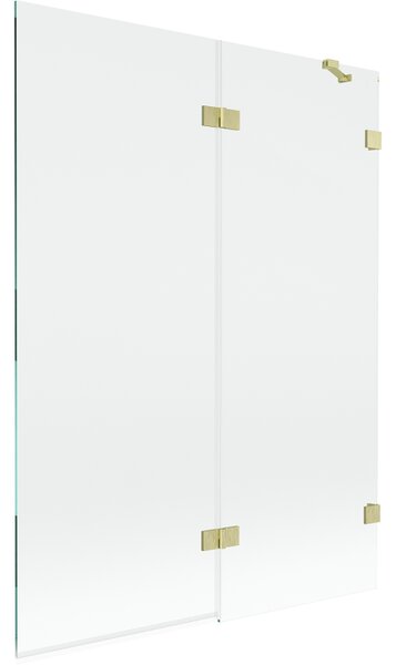 Mexen Lunar, paravan de cadă cu 2 aripi, dreapta, 130 x 150 cm, sticlă transparentă, auriu mat, 897-130-100-55-00-P