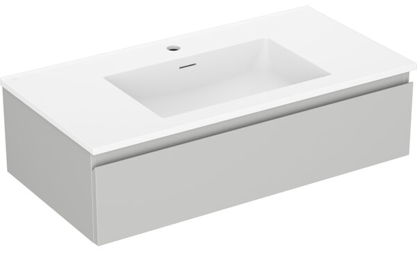 Mexen Orio, mobilier baie 90 cm cu lavoar Otis, 1 sertar, gri mat/alb mat, 91A10-09023-1-BF62-W18M01
