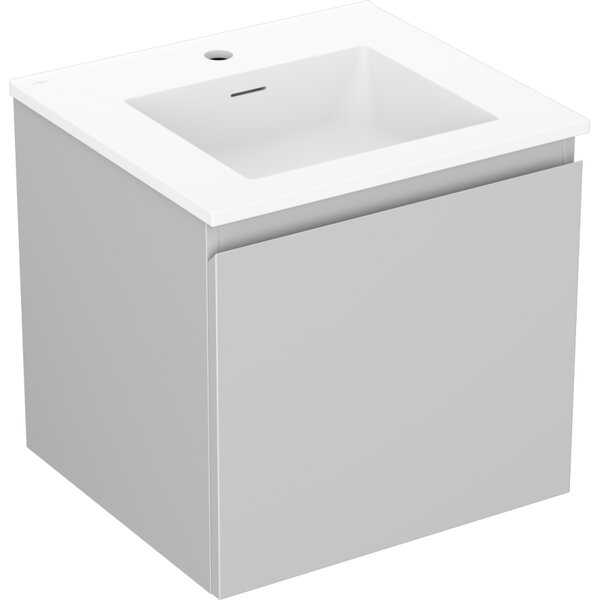 Mexen Orio, mobilier baie 50 cm cu lavoar Otis, 1 sertar, gri mat/alb mat, 91A10-05047-1-BF62-W18M01